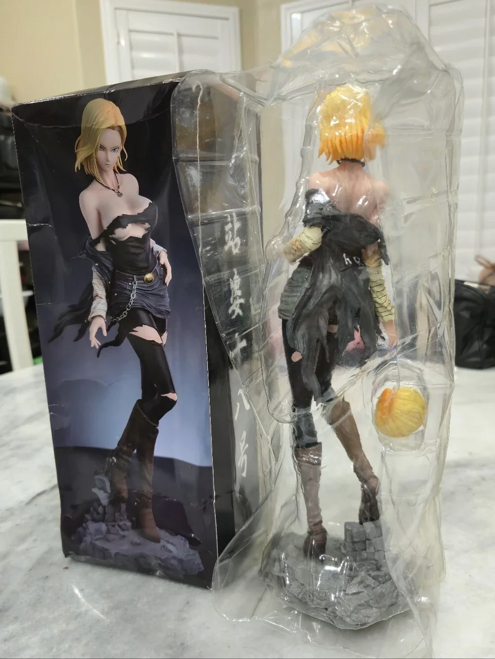 Dragon Ball Android 18 Figure With 2 Face Parts Dragon Ball 12' (Damaged Box)